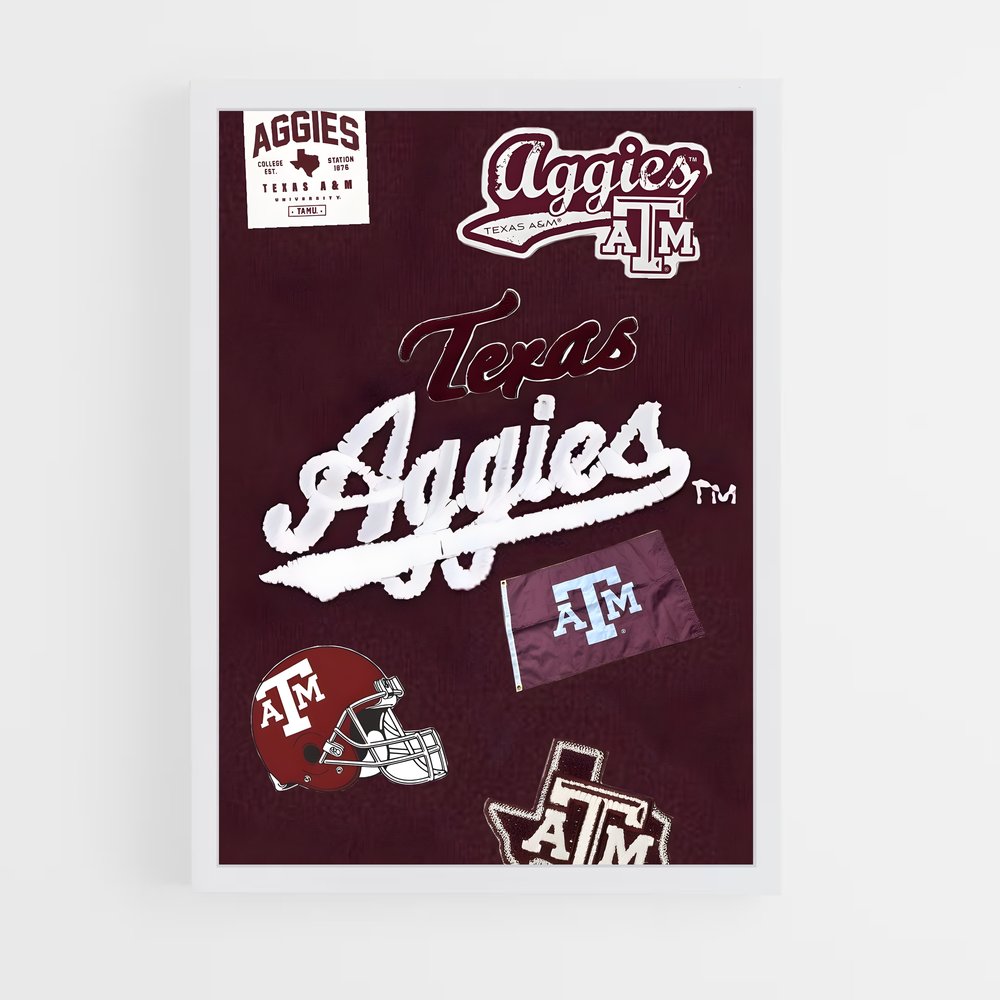 Poster Texas de aandm – affiche Baseball (vue 3)
